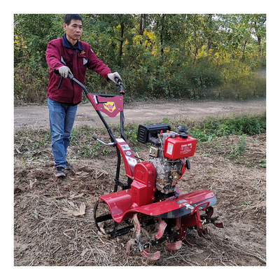 Einfache Bedienung Vierradantrieb Dieselmotor Mini Tiller 85 KG Kultiverator für die Landwirtschaft