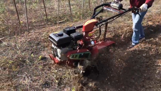 70 cm Arbeitsbreite Kompakt 177F Benzinmotor mit Vierradantrieb Mini Tiller Kultivator