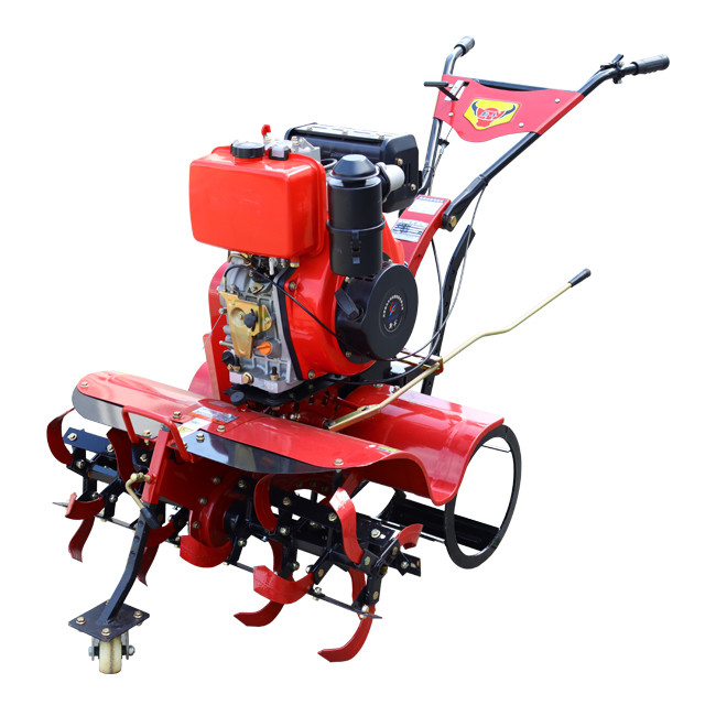 Einfache Bedienung Vierradantrieb Dieselmotor Mini Tiller 85 KG Kultiverator für die Landwirtschaft